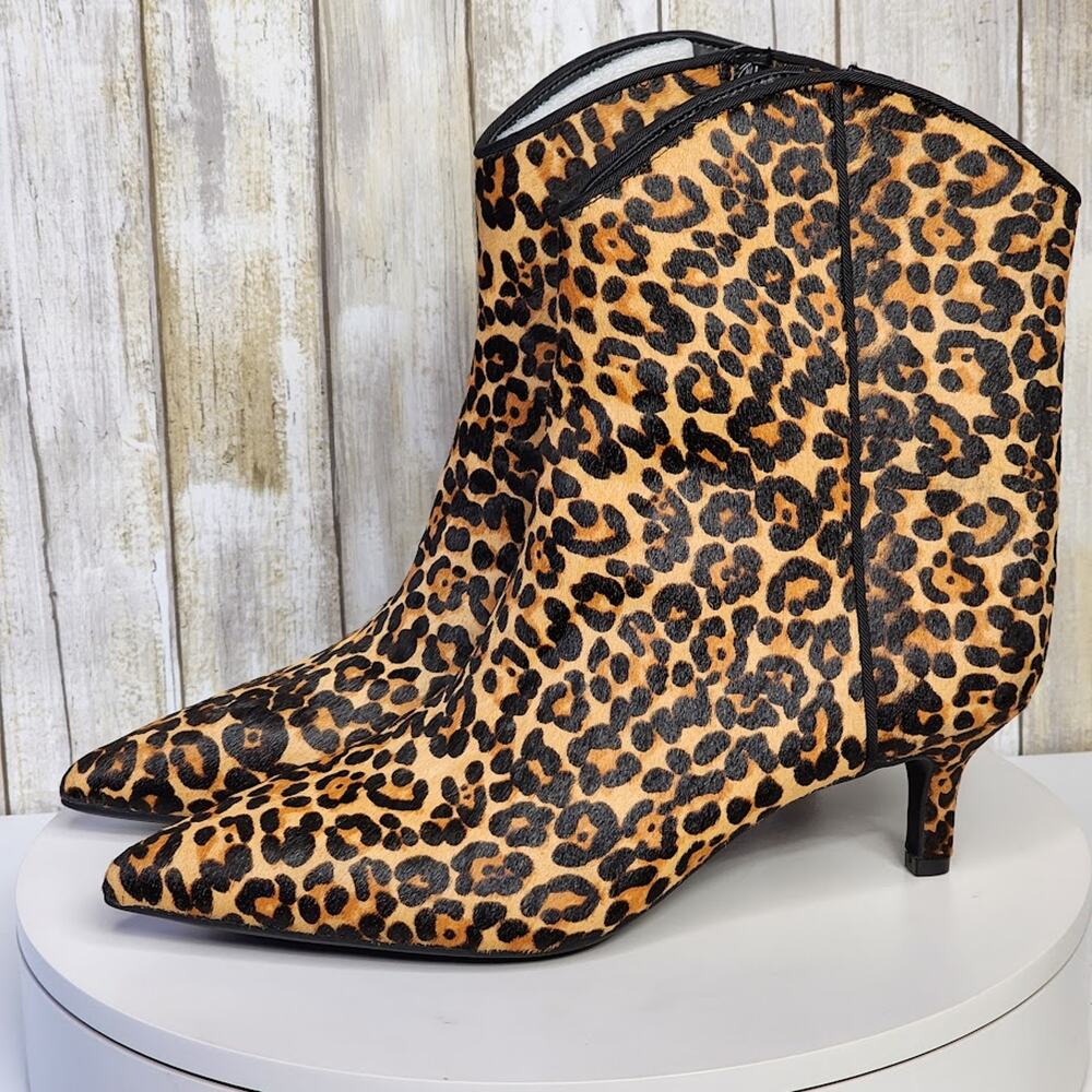 NEW - On 34th Aatira Leopard Tulip Booties - Size 8.5 M - Picture 7 of 12